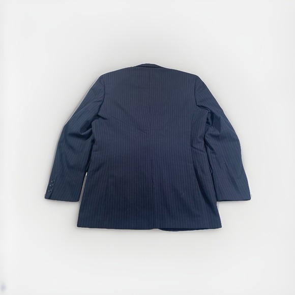 Oleg Cassini Suit Jacket and Pants Men's Sz‎ 40 R, Pants 32/31 Black Pinstripe - Picture 3 of 10